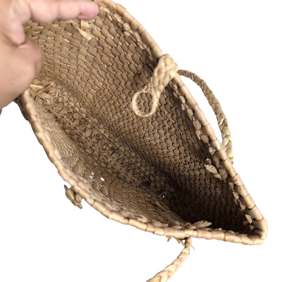 Vintage Straw Woven Tote Bag Boho Bohemian Shoulder Spring Summer Beach Purse - Picture 3 of 8